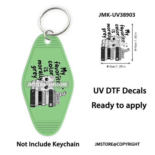 Reading Book Animals Mental Health UV DTF Motel Keychain Wraps Ready To Apply Waterproof High Quality Hotel Keychain Decals