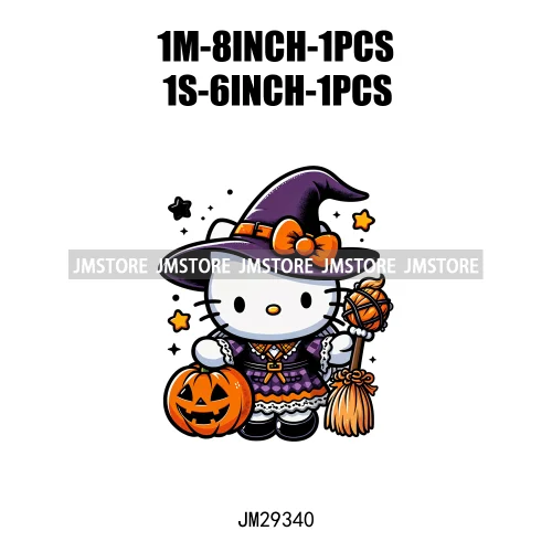 Cartoon Horror Character Halloween Vibes Pumpkin Killer Logos Iron On DTF Transfers Stickers Ready To Press For Hoodies