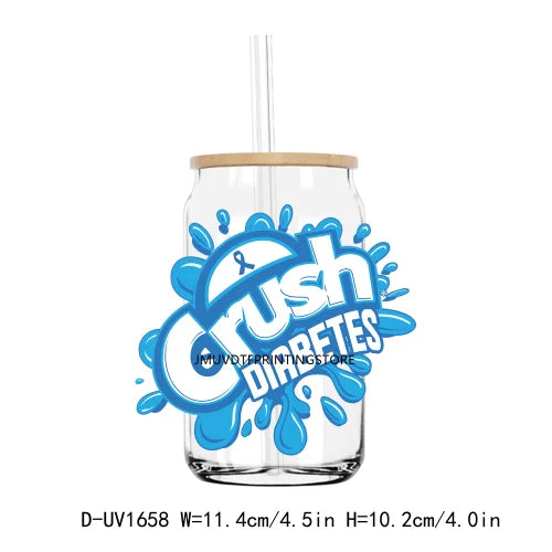 Crush Autism Awareness UV DTF Transfers Stickers Decals For Libbey Cold Cups Mugs Tumbler Waterproof DIY Craft