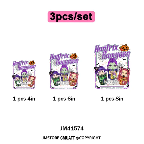 Cartoon Kpop Spooky Boys Girls In This House Era Halloween Iron on DTF Washable Transfers Stickers Ready to Press for Clothes
