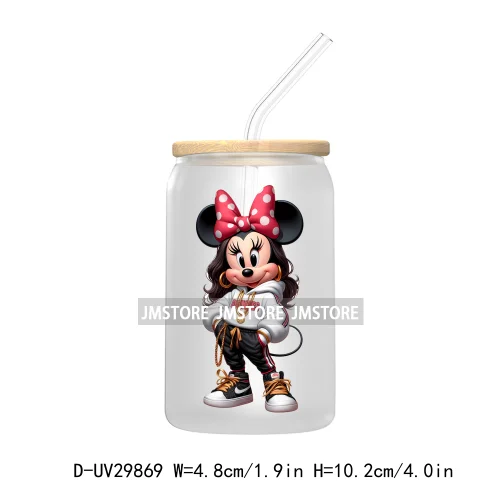 Streetwear Mouse Girl Boy UV DTF Transfer Stickers Decals For Libbey Cold Cups Mugs Tumbler Waterproof Labels Cartoon Characters