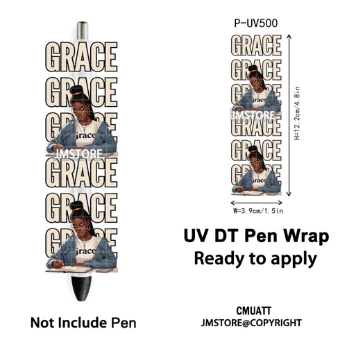 Black Girl Praying Afro Women Faith UV DTF Pen Wraps Ready To Apply Transfer Sticker Print Waterproof High Quality UV DTF Decal