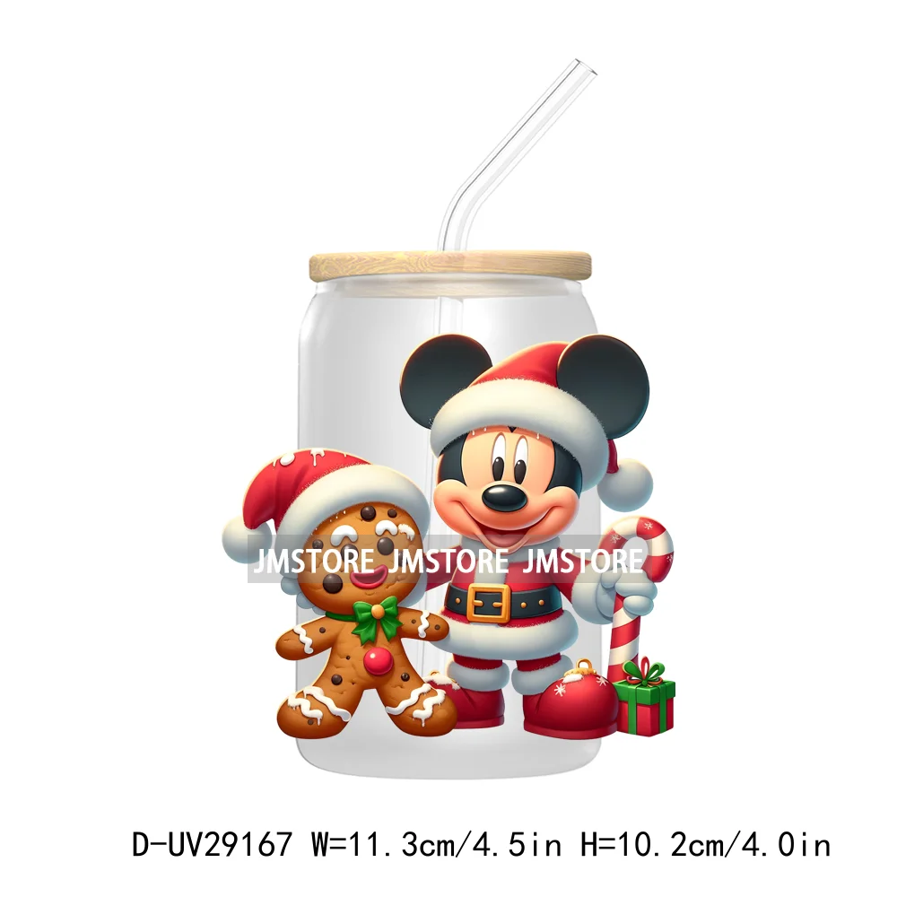 Christmas Vibes Cartoon Mouse Friends UV DTF Transfer Stickers Decals For Libbey Cold Cups Mugs Tumbler Labels Magical Kingdom