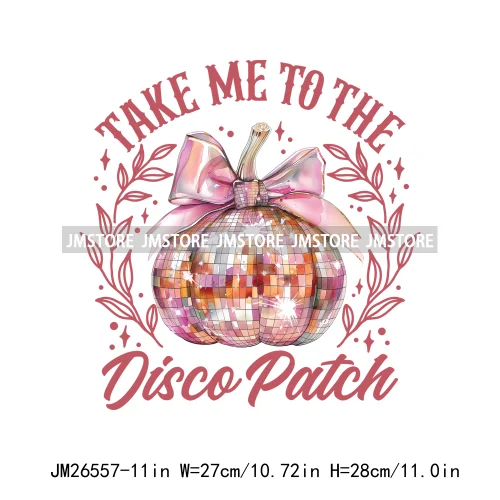 Fall Floral Coquette Bow Religious Jesus Autumn Girly Take Me To Pumpkin Patch DTF Iron On Transfers Stickers For T-shirt Bags