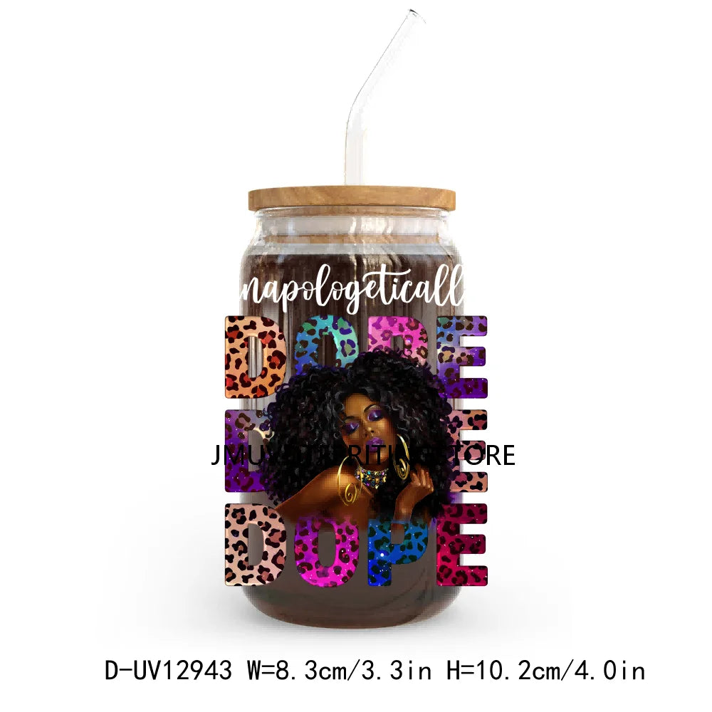 Dope Black Girl Blessed Mom Religious UV DTF Transfers Stickers Decals For Libbey Cold Cups Mugs Tumbler Waterproof DIY Craft