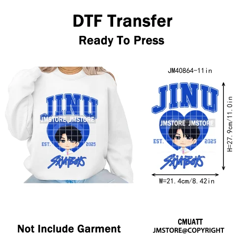 Cartoon Girl Group Boy Band Music Fans Anime Lover Soda Pop Iron on DTF Washable Transfers Stickers Ready to Press for T-shirts