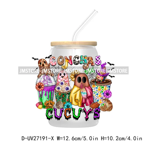 Mexican Ghost Espooky Vibes UV DTF Transfer Stickers Decals For Libbey Cold Cups Mugs Tumbler Waterproof Custom Logo Conchas Boo