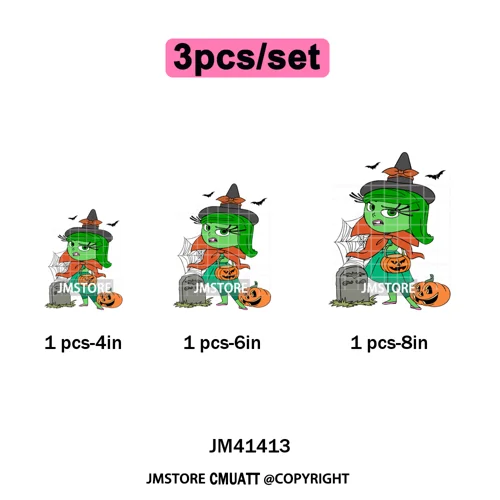 Funny Cartoon Movie Character Halloween Pumpkin Coquette Iron on DTF Washable Heat Transfer Stickers Ready to Press for Clothes