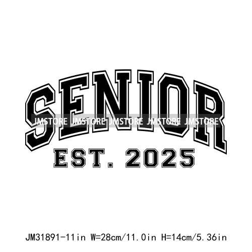 Happy University Graduate Senior Class Of 2025 Decals Iron On DTF Heat Transfer Stickers Ready To Press For Clothes Bags