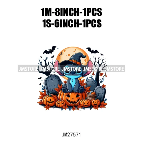 Cartoon Halloween Spooky Season Pumpkin Rip Gravestone Skull DTF Iron On Transfers Stickers Printing Ready To Press For Clothing