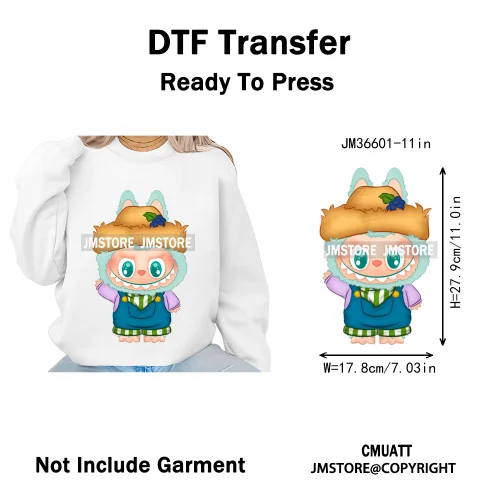 New Coquette Cartoon Monster Friends Costume Girly Kids Love Iron On DTF Transfer Stickers Designs Ready To Press for Clothing
