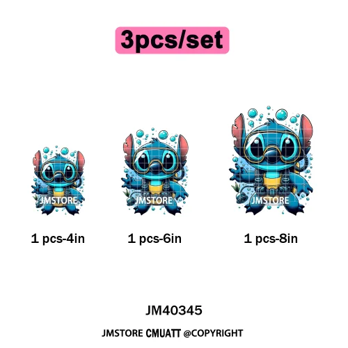 Trendy Cartoon Animal Characters Lover Cold Peel Logos Iron on DTF Washable Transfers Stickers Ready to Press for Hoodies Bags