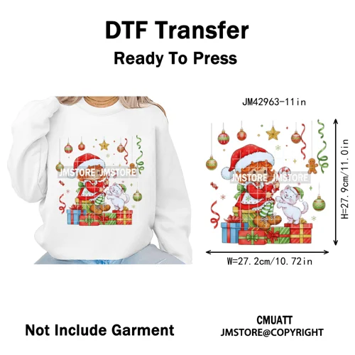 Cartoon Holiday Mouse Gingerbread Baking Christmas Tis The Season Iron on DTF Heat Transfers Stickers Ready to Press for Clothes