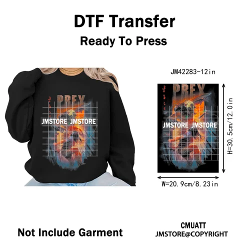 Horror Characters Halftone Movie Shows Scary Halloween Vibes Iron on DTF Washable Transfers Stickers Ready to Press for Clothing