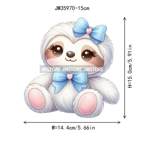 15cm 5.9in Creative Bow Sheep Tiger Animal Iron On Heat Transfer Sticker For Clothes Printed Thermal Washable T-Shirt Applique