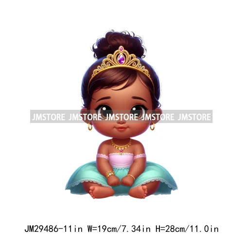 Cute Princess Cartoon Girls Baby Iron On DTF Transfers Stickers Printing Designs Ready To Press For Clothes Bags