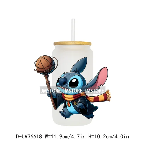 Magic Cartoon Wizard School UV DTF Transfer Stickers Decals Ready To Apply Waterproof For 16OZ Libbey Glass Can Cups Tumbler