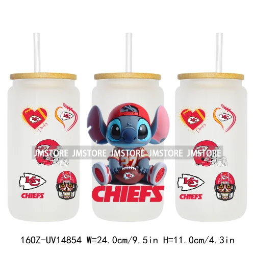 Cute Cartoon Sport Team Game Day 16OZ UV DTF Cup Wraps Ready To Apply Waterproof Transfer Stickers For Libbey Glass Can Tumbler