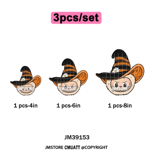 Sorat Sweet Sorat Spooky Cartoon Monster Halloween Designs Iron on DTF Washable Transfers Stickers Ready to Press for Hoodies