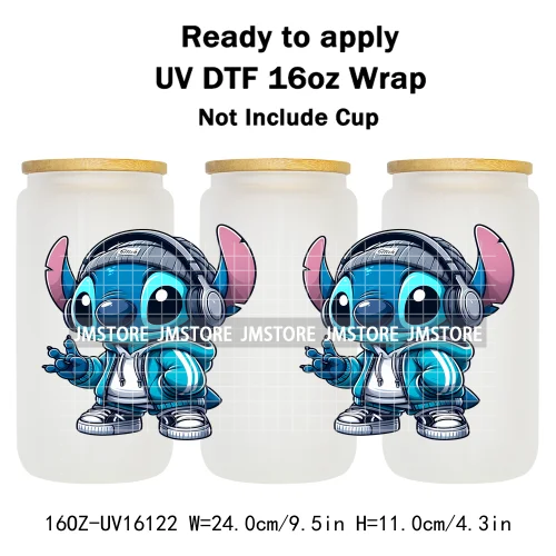 Trendy Movie Cartoon Character Bow 16OZ UV DTF Cup Wrap Ready To Apply Waterproof Transfer Sticker For Libbey Glass Can Tumbler