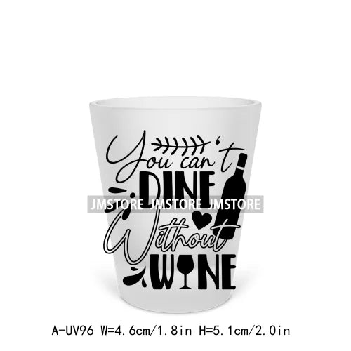 Mama Needs Wine Beer Mugs Alcohol Short Glass Cups Decals UV DTF Stickers Waterproof DIY Craft Wine Quotes Transfers Printing