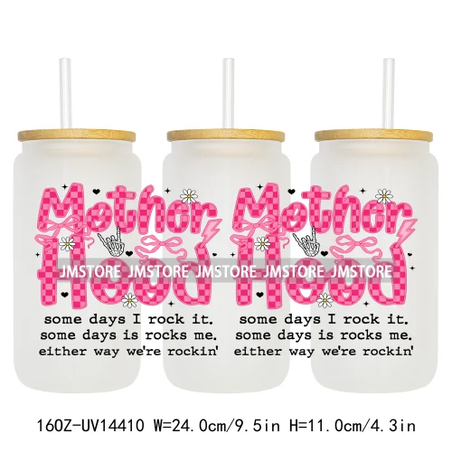 Retro Mama Coquette Bow UV DTF Stickers Ready to Transfer Cup Wrap Custom Labels DIY Craft For Libbey Can Glass Tumblers Mugs