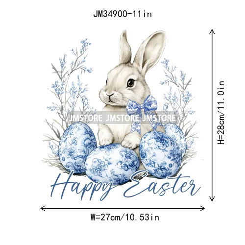 Happy Easter Day Cute Coquette Girl Kids Carrot Floral Bunny Eggs Iron On DTF Heat Transfers Stickers Ready To Press For Hoodies