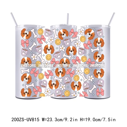 Coquette Puppy Dog Mom Cat Lover Pets 20OZ Skinny Tumbler Wrap UV DTF Transfer Stickers Personalized Labels For Straight Tumbler