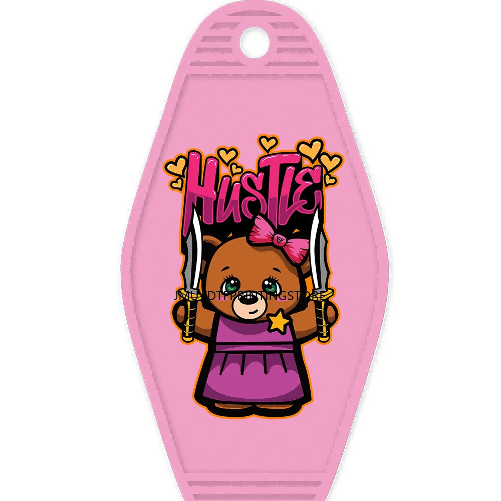 Heartless Teddy Bear High Quality WaterProof UV DTF Sticker For Motel Hotel Keychain Hustle Hard Money Bears