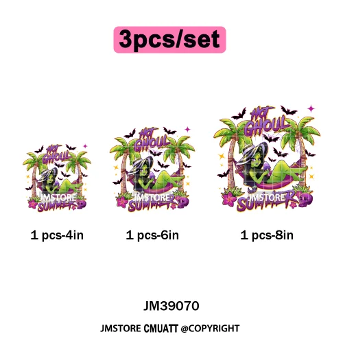 Ghoul Mum Witchy Halloween Horror Killer Movie Character Iron on DTF Washable Transfer Stickers Ready to Press for T-shirts Bags