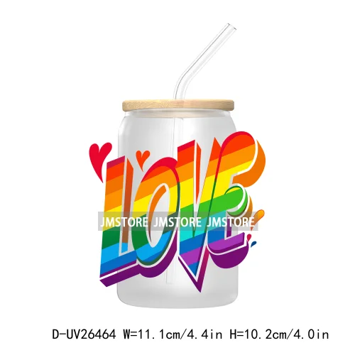 LGBT Quotes UV DTF Transfer Stickers Decals For Libbey Cold Cups Mugs Tumbler Waterproof DIY Custom Logo Labels Rainbow Pride