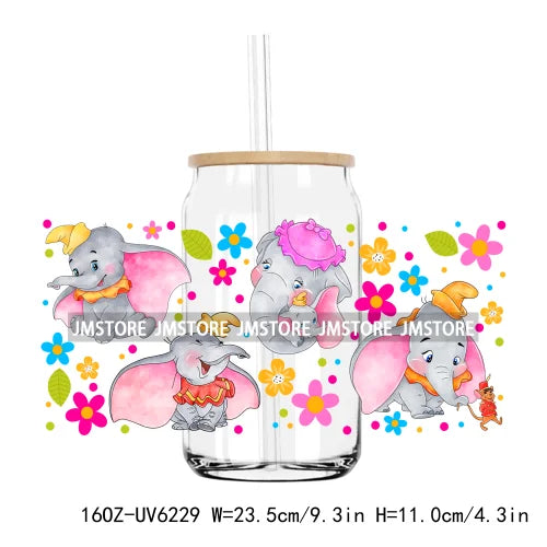 Cute Cartoon Characters UV DTF Sticker For 16OZ Libbey Glass Cup Can Wrap Transfer Stickers Custom Labels DIY Logo Magic World