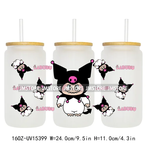 Hot Sale Cute Cartoon Monsters UV DTF Wraps Transfer Sticker DIY Custom Prints High Quality For 16OZ Libbey Glass Can Tumbler