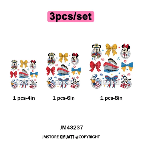 Trendy Girls Mirror Coquette Cartoon Friends Character Trip Holiday Iron on DTF Transfer Stickers Ready to Press for Sweatshirts