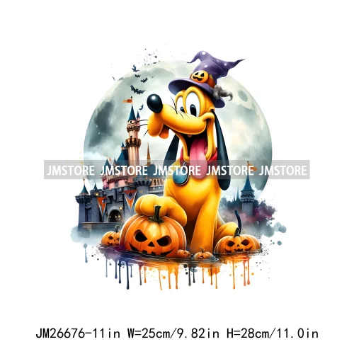 Wholesale Cartoon Character Pumpkin Halloween Scary Vibes Thermal Logo DTF Iron On Transfer Stickers Ready To Press For Clothing