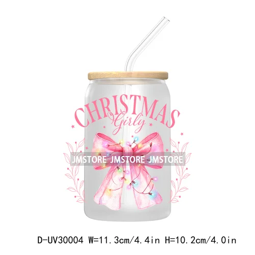 Christmas Cookie Baking Crew Gingerbread Man UV DTF Transfer Sticker Decal For Libbey Cold Cup Mug Tumbler Jesus Christmas Cross