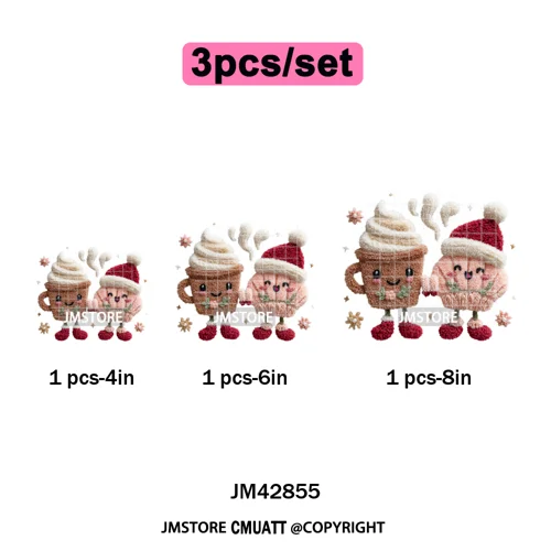 Faux Yarn Christmas Tree Cake Knitting Holiday Xmas Festive Iron on DTF Washable Transfers Stickers Ready to Press for T-shirts