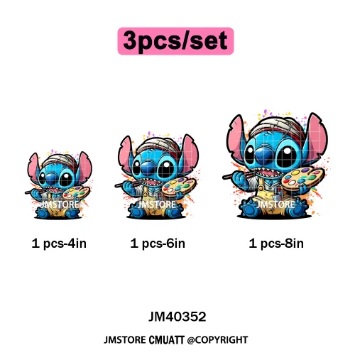 Trendy Cartoon Animal Characters Lover Cold Peel Logos Iron on DTF Washable Transfers Stickers Ready to Press for Hoodies Bags