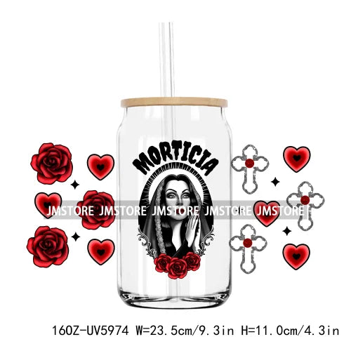 Latina Culture Cartoon Girls 16OZ UV DTF Cup Wrap Transfers Stickers Custom Labels Durable Waterproof Logo For Libbey Glass Can