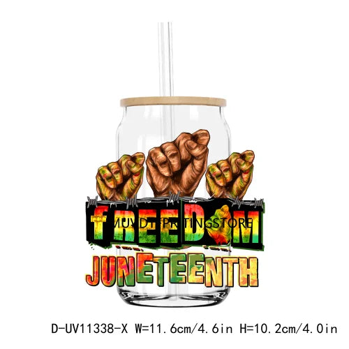 Juneteenth 1865 Black History Month UV DTF Transfers Stickers Decals For Libbey Cold Cups Mugs Tumbler Waterproof DIY Craft