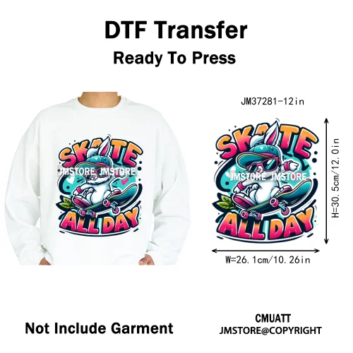 12in Graffiti Streetwear Beasts Cartoon Animals Hip Hop Quotes Iron on DTF Heat Transfers Stickers Ready to Press for Hoodies