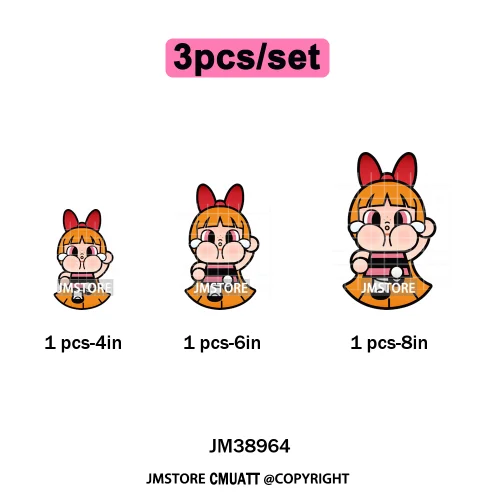 Cute Cry Tears Sad Girls Cartoon Dolls Love Designs Iron on DTF Washable Heat Transfers Stickers Ready to Press for Clothes Bags