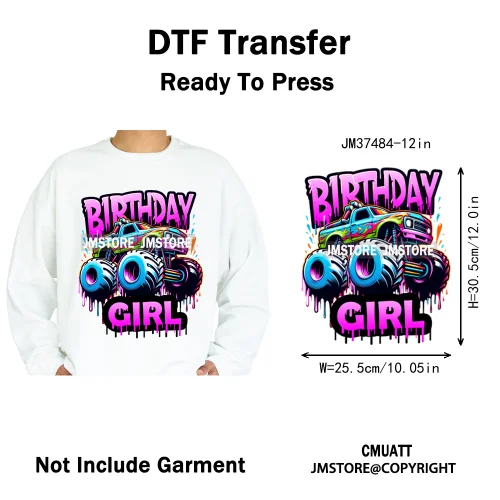 12in Graffiti Hip Hop Music Rap King Lover Video Pro Games Iron on Diy DTF Thermal Transfer Stickers Ready to Press for Clothing