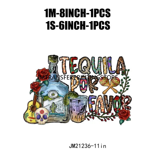 Colorful Mexican Pinata Latina Cinco De Mayo Festival Logos Iron On Fiesta Tacos Tequila DTF Transfer Stickers For Clothing