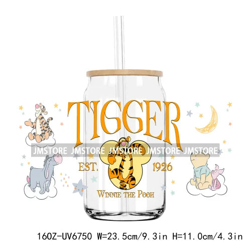 Cartoon Lion Tiger Princess 16OZ UV DTF Cup Wrap Transfers Stickers Custom Labels Durable Waterproof Logo For Libbey Glass Can