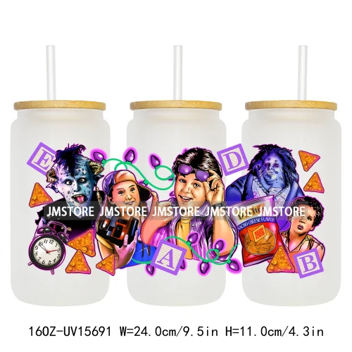 Hot Ghoul Summer Spooky Halloween 16OZ UV DTF Cup Wraps Ready To Apply Waterproof Transfer Stickers For Libbey Glass Can Tumbler