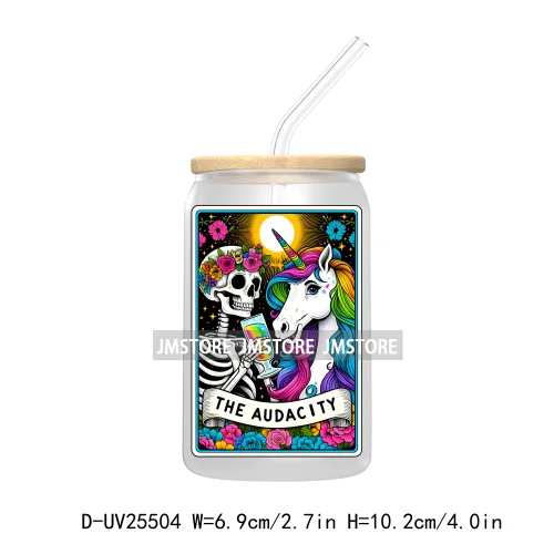 The Smoker Skeleton Tarot Card UV DTF Transfer Stickers Decals For Libbey Cold Cups Mugs Tumbler Custom Logo Labels Sugar Skull