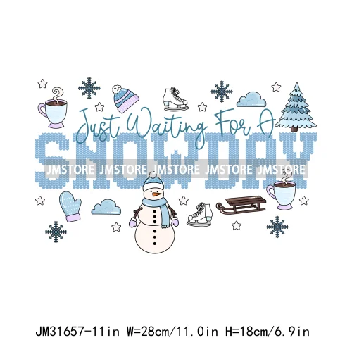 Snowday Hot Cocoa Pet Christmas Movie Festive Cute Dog Cat Lover Xmas Iron On DTF Transfers Stickers Ready To Press For Clothing