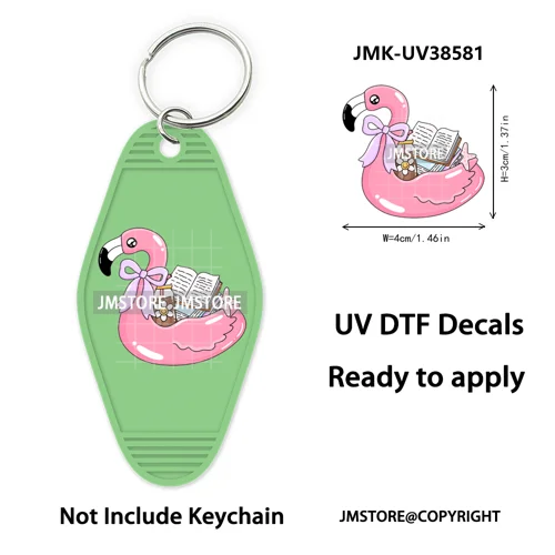 Positive Quotes Books Coffee Lover Girly UV DTF Motel Keychain Decal Ready To Ship Transfer Stickers Prints For Hotel Keychain