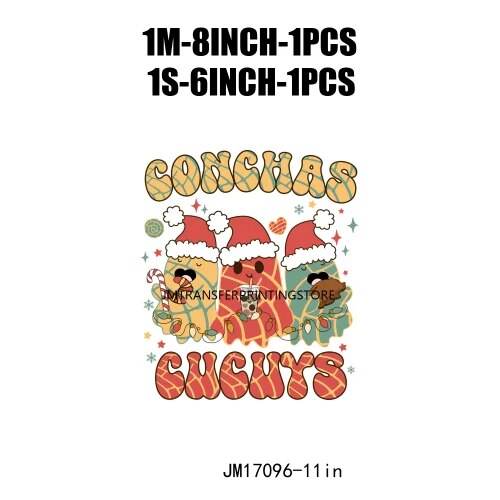 Cute Conchita Pantasmas Latin Christmas Decals Conchas Cucuys Christmas Ghouls Gifts Iron On DTF Transfers Sticker For Clothing